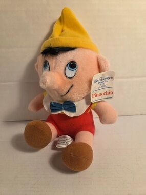 Vintage 1985 Walt Disney Productions Classic PINOCCHIO Plush Stuffed Doll Toy 7”